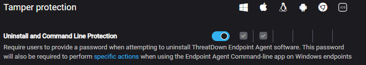 Users can untoggle Tamper Protection in any EDR policy.