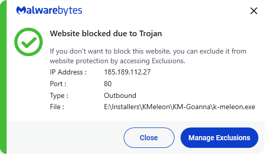Malwarebytes blocks 185.189.112.27
