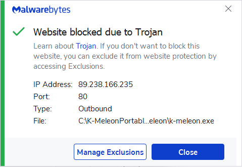 Malwarebytes blocks 89.238.166.235