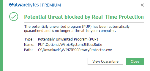 PUP.Optional.WinzipSystemUtilitiesSuite - ThreatDown by Malwarebytes