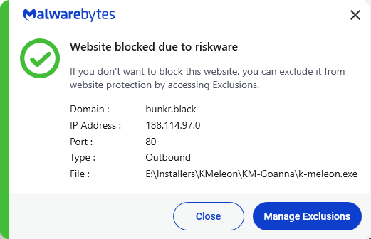 Malwarebytes blocks bunkr.black
