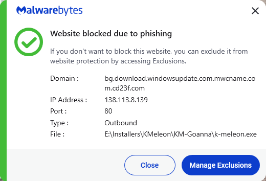 Malwarebytes blocks bg.download.windowsupdate.com.mwcname.com.cd23f.com