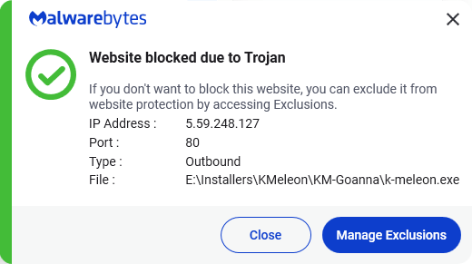 Malwarebytes blocks 5.59.248.127
