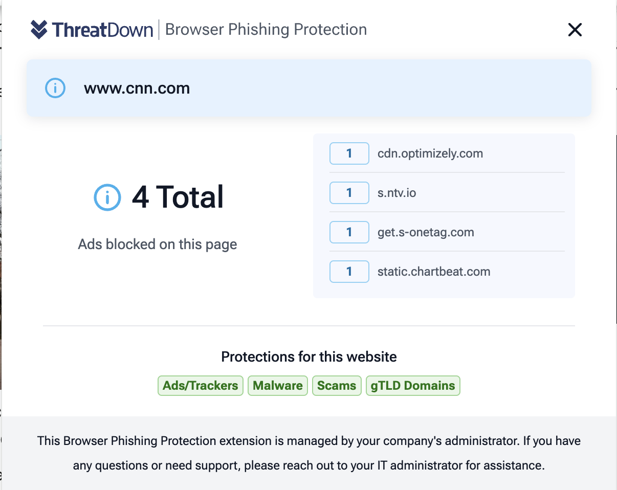 Browser Phishing Protection website overview