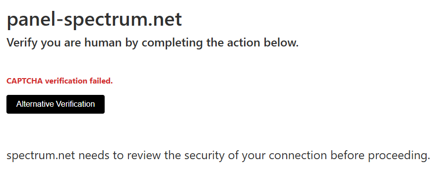 CAPTCHA verification failed