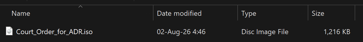Figure 3: The ISO file contained in the ZIP archive